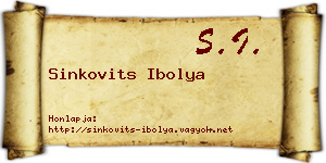 Sinkovits Ibolya névjegykártya