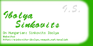 ibolya sinkovits business card